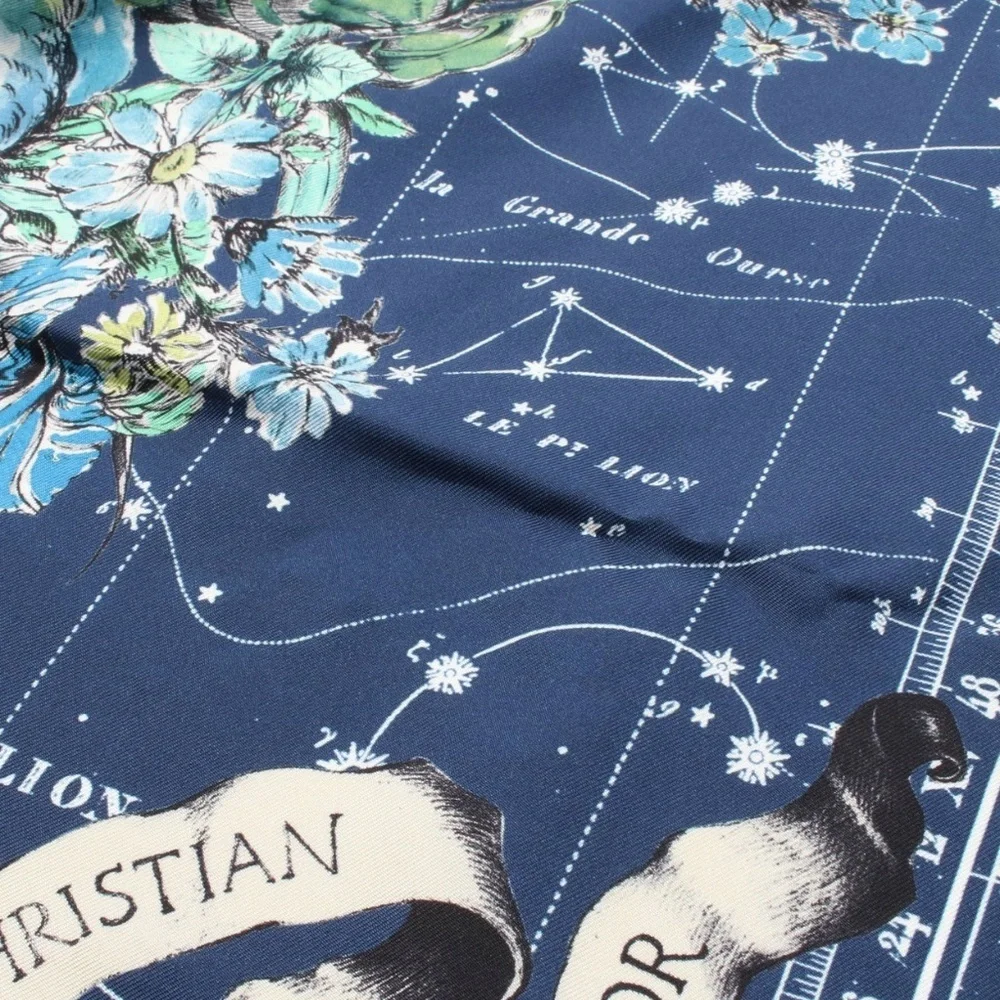 Dior navy blue zodiac scarf 90x90 NWOT